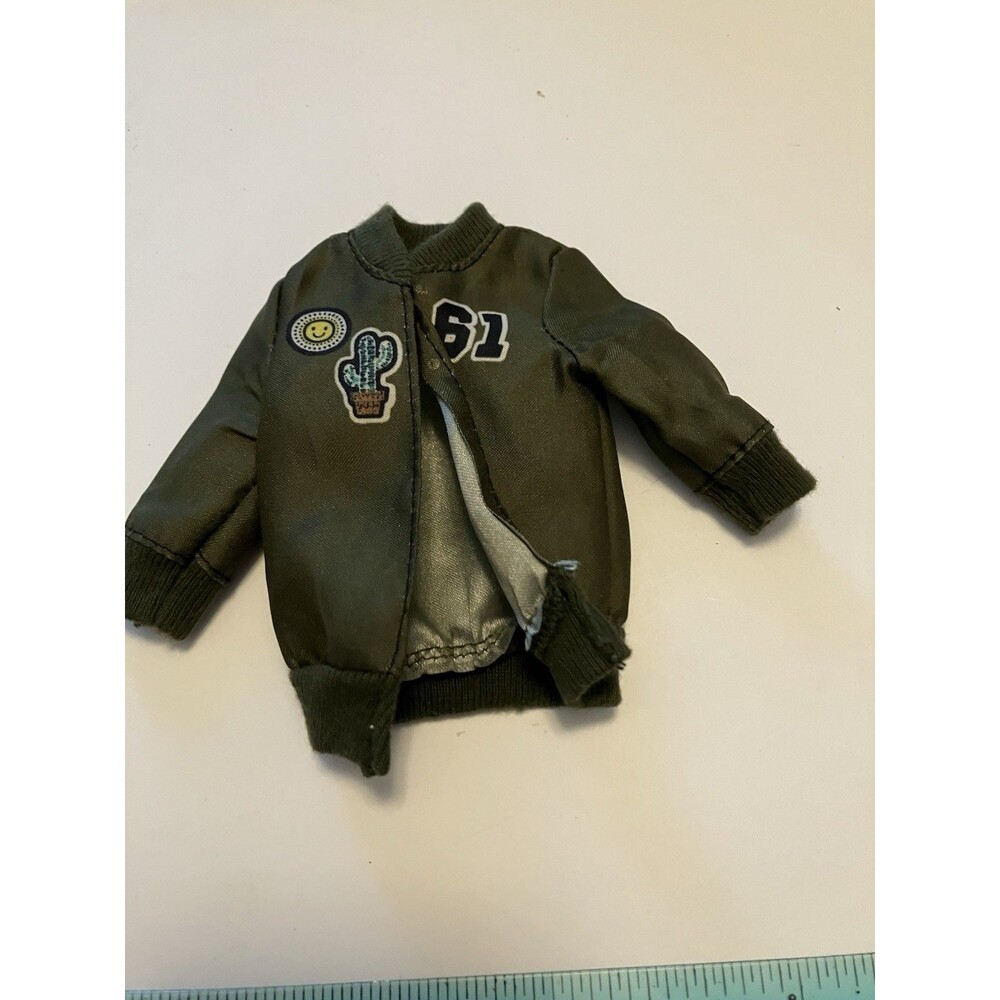 Ken Doll Bomber Jacket Olive Green Barbie Clothes 61 Cactus